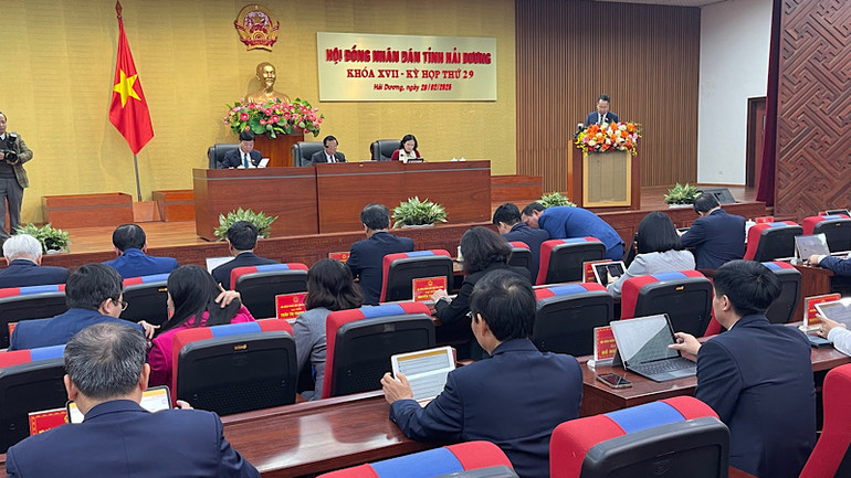 Kỳ họp thứ 29 Hội đồng nhân dân tỉnh Hải Dương khóa 17.