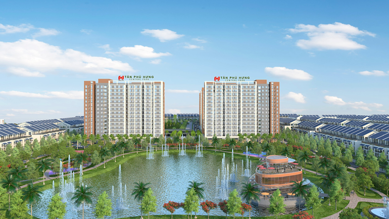 Phối cảnh dự án khu nhà ở xã hội ở khu đô thị Tân Phú Hưng.