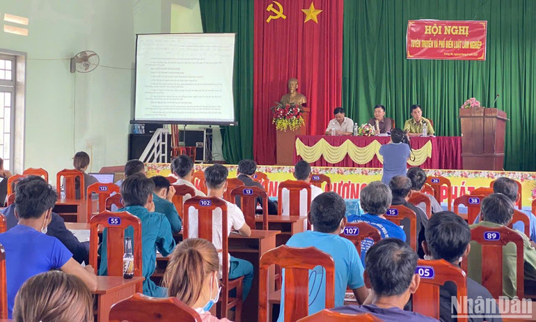 Tăng cường công tác tuyên truyền, vận động người dân tại các xã vùng đệm tham gia bảo vệ rừng, sẵn sàng tố giác các hành vi xâm hại đến tài nguyên rừng.