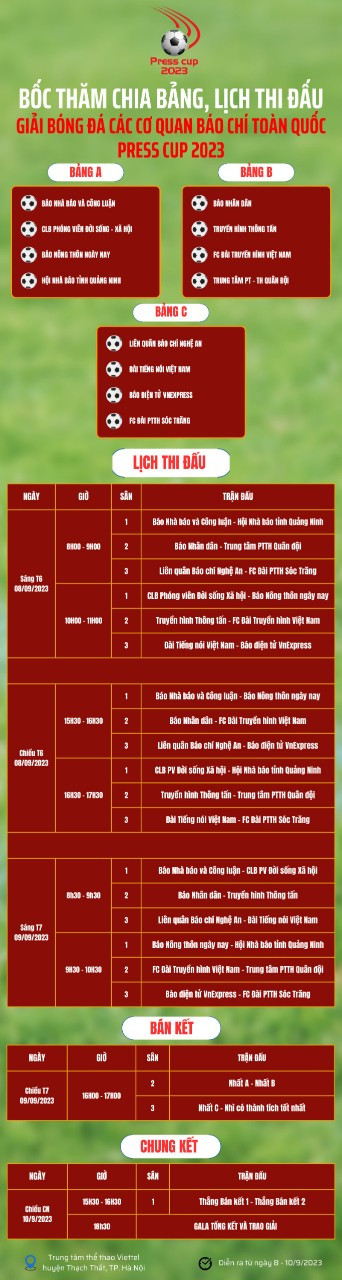 Lịch thi đấu Giải Press Cup 2023 Lịch thi đấu Giải Press Cup 2023