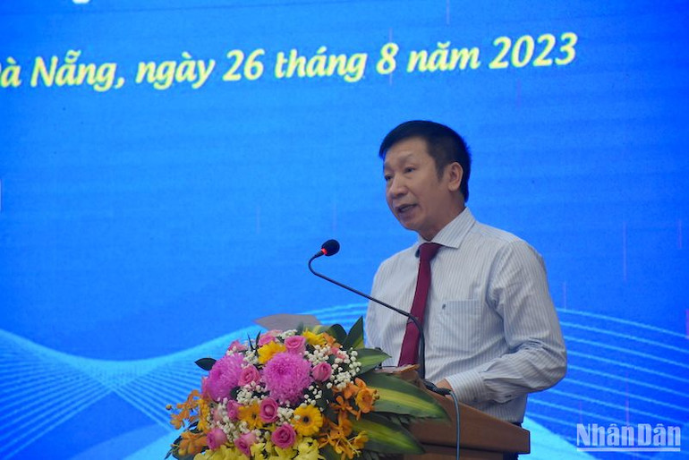PGS.TS Lê Thành Bắc, Phó Giám đốc Đại học Đà Nẵng phát biểu tại sự kiện. (Ảnh: ANH ĐÀO)