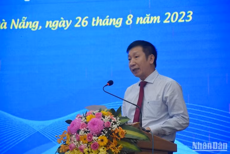 PGS.TS Lê Thành Bắc, Phó Giám đốc Đại học Đà Nẵng phát biểu tại sự kiện. (Ảnh: ANH ĐÀO)