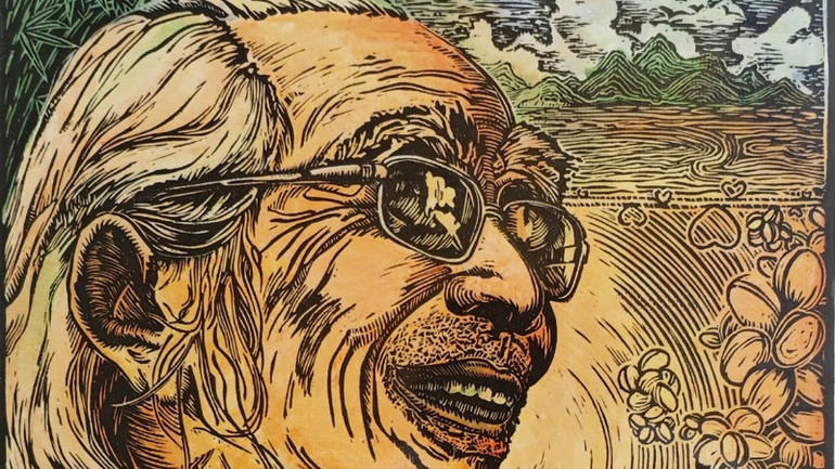 Tác phẩm "Chân dung nghệ sĩ Phan Huỳnh Điểu" của tác giả Phan Thanh Hải, sáng tác năm 2024.