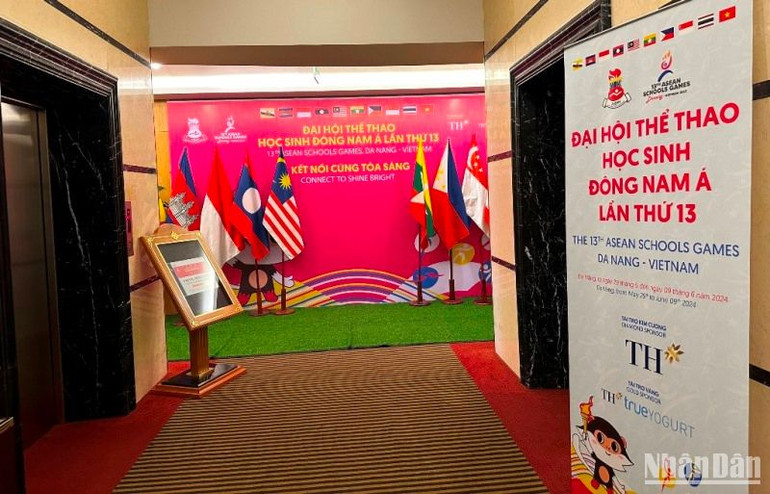 Khu vực đặt Trung tâm điều hành Đại hội Thể thao học sinh Đông Nam Á tại khách sạn Mường Thanh Grand Đà Nẵng chiều ngày 29/5. (Ảnh: ANH ĐÀO) Khu vực đặt Trung tâm điều hành Đại hội Thể thao học sinh Đông Nam Á tại khách sạn Mường Thanh Grand Đà Nẵng chiều ngày 29/5. (Ảnh: ANH ĐÀO)