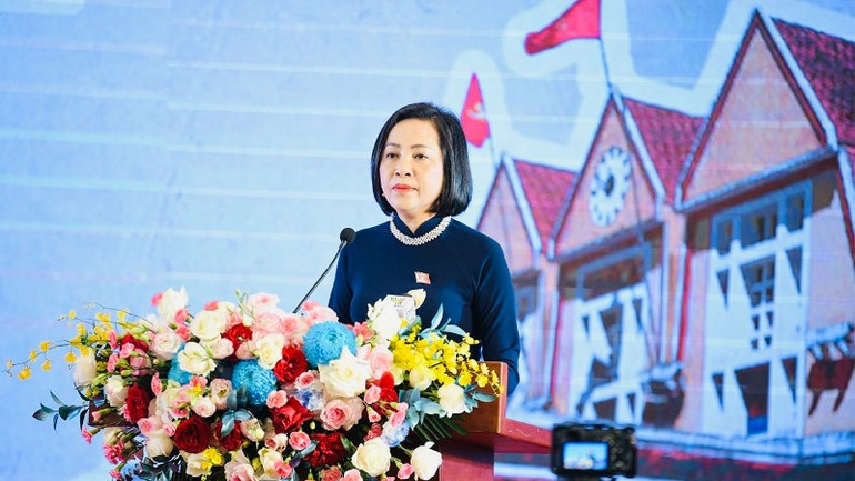 Phó Chủ tịch Quốc hội Nguyễn Thị Thanh phát biểu tại Diễn đàn.