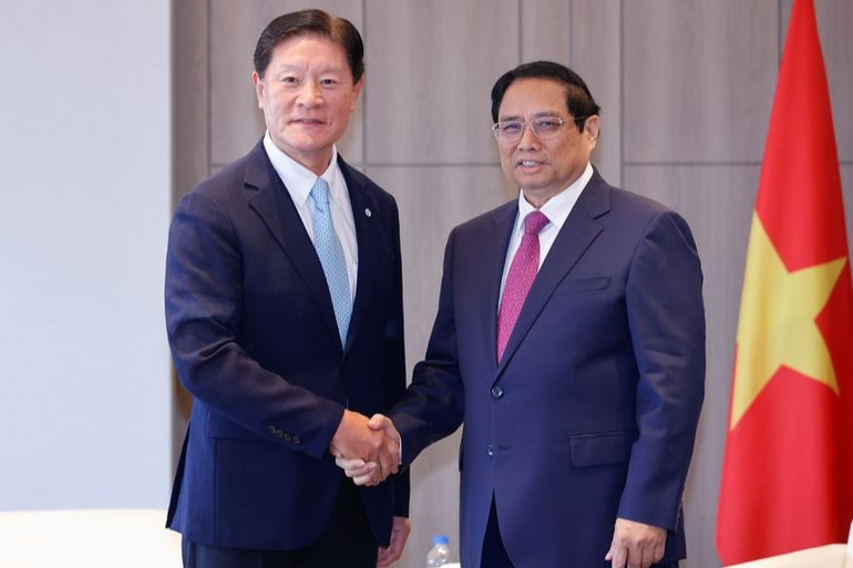 Thủ tướng Phạm Minh Chính tiếp lãnh đạo Tập đoàn GS Engineering & Construction.