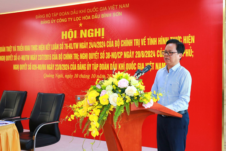 Đồng chí Nguyễn Văn Hội – Bí thư Đảng ủy, Chủ tịch HĐQT BSR phát biểu khai mạc Hội nghị.