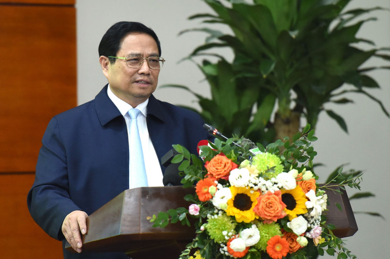 Thủ tướng Phạm Minh Chính phát biểu ý kiến chỉ đạo hội nghị.