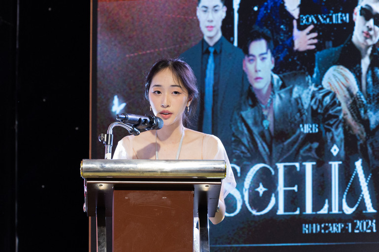 Trưởng Ban Tổ chức Red Carpet 2024 Trần Vũ Ngọc Lam phát biểu tại lễ trao giải.