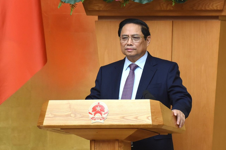 Thủ tướng Phạm Minh Chính phát biểu chỉ đạo tại phiên họp.