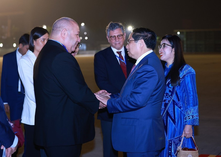 Lễ tiễn Thủ tướng Phạm Minh Chính và Phu nhân lên đường tham dự Hội nghị thượng đỉnh G20 tại Brazil và thăm chính thức Cộng hòa Dominica. (Ảnh: TTXVN)