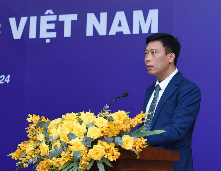 Giám đốc Công ty nhiệt điện Thái Bình Tạ Trung Kiên phát biểu.