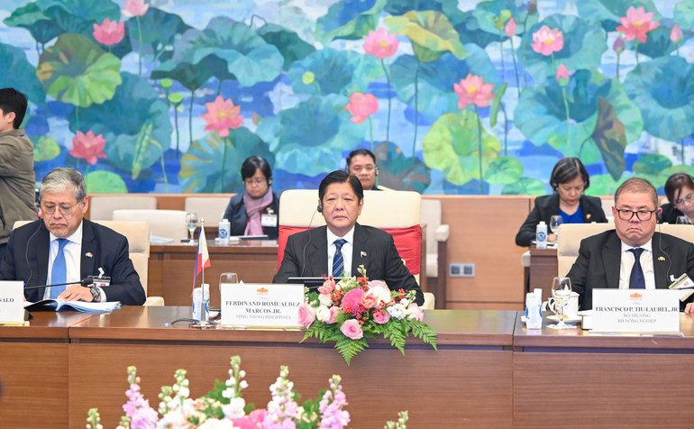 Tổng thống Philippines Ferdinand Romualdez Marcos Jr. phát biểu tại buổi hội kiến.