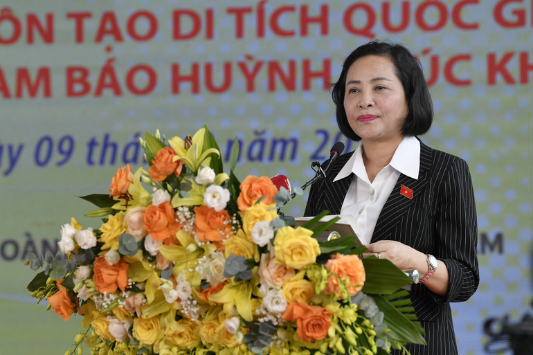 Phó Chủ tịch Quốc hội Nguyễn Thị Thanh phát biểu tại buổi lễ.