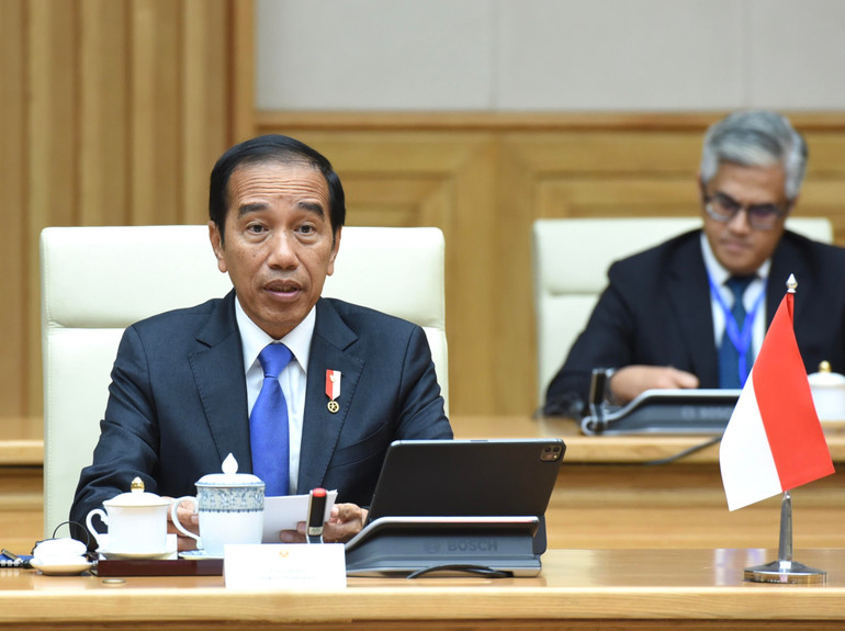 Tổng thống Cộng hòa Indonesia Joko Widodo phát biểu tại buổi hội kiến.