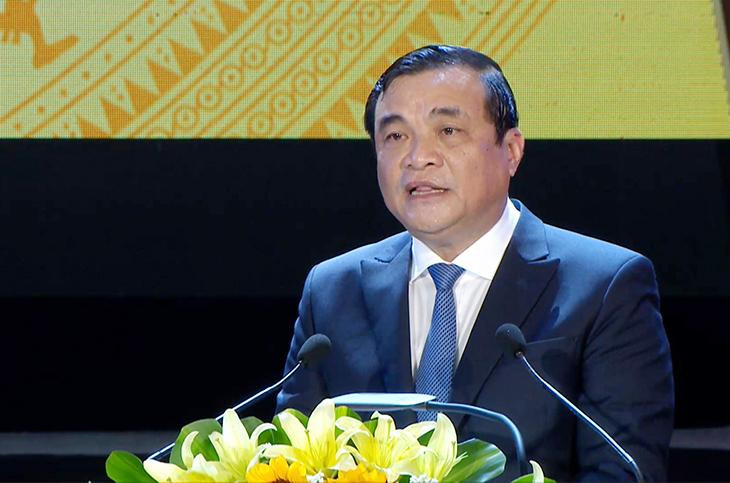 Đồng chí Phan Việt Cường, Bí thư Tỉnh ủy Quảng Nam phát biểu tại buổi lễ.