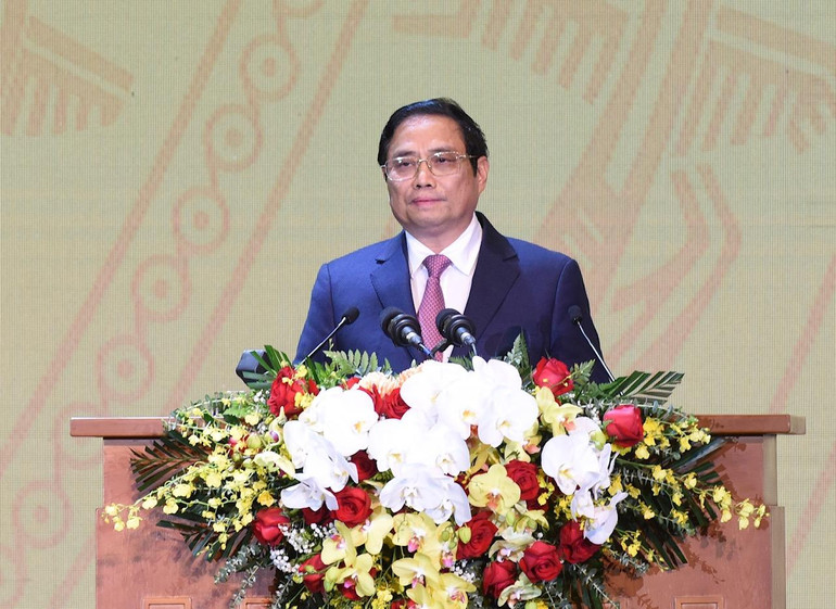 Thủ tướng Phạm Minh Chính phát biểu tại Lễ kỷ niệm. Thủ tướng Phạm Minh Chính phát biểu tại Lễ kỷ niệm.