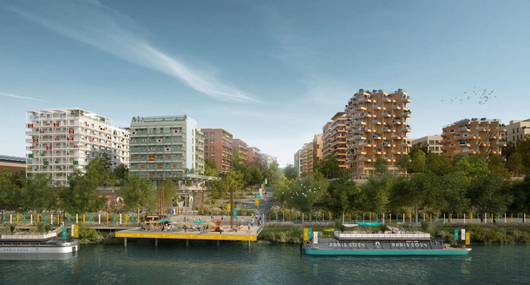 Mô hình Làng vận động viên Olympic 2024 tại thành phố Saint-Denis. (Ảnh: Paris 2024) Mô hình Làng vận động viên Olympic 2024 tại thành phố Saint-Denis. (Ảnh: Paris 2024)