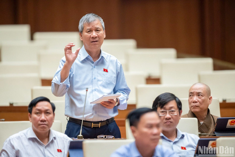 Đại biểu Nguyễn Anh Trí tham gia ý kiến thảo luận. (Ảnh: DUY LINH)