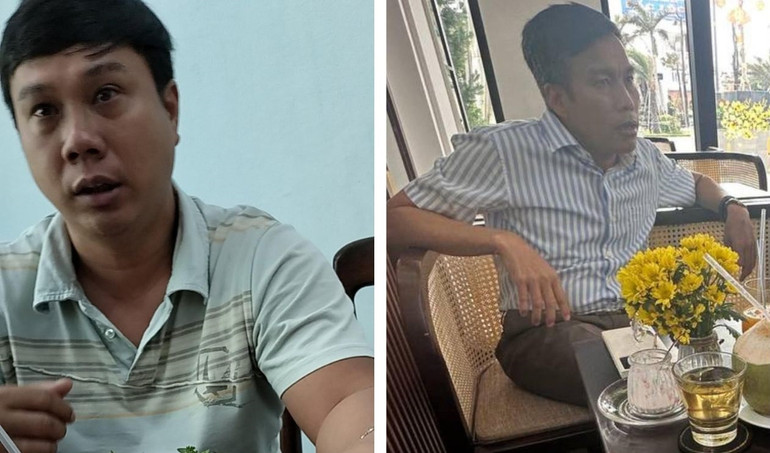 Đối tượng Phạm Phú Hoàng Duy (trái) và đối tượng Lê Hải.