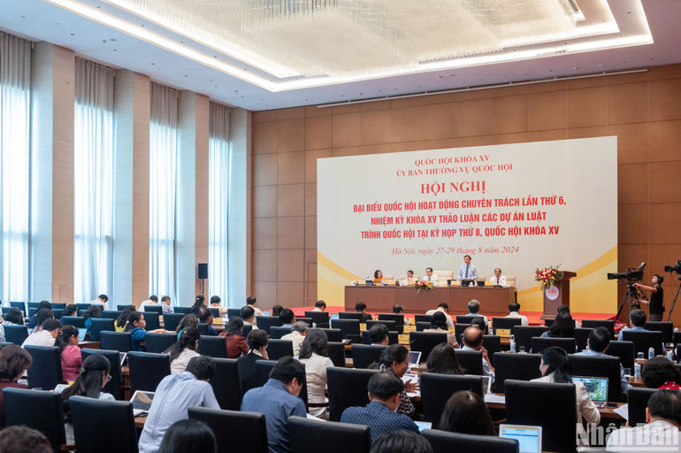 Quang cảnh phiên thảo luận chiều 28/8. (Ảnh: DUY LINH)