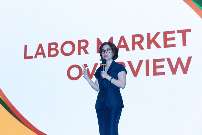 Bà Nguyễn Thị Quỳnh Phương, Giám đốc Bộ phận Giải pháp nhân sự, Talentnet trình bày Báo cáo khảo sát lương, thưởng, phúc lợi Việt Nam 2024. Bà Nguyễn Thị Quỳnh Phương, Giám đốc Bộ phận Giải pháp nhân sự, Talentnet trình bày Báo cáo khảo sát lương, thưởng, phúc lợi Việt Nam 2024.