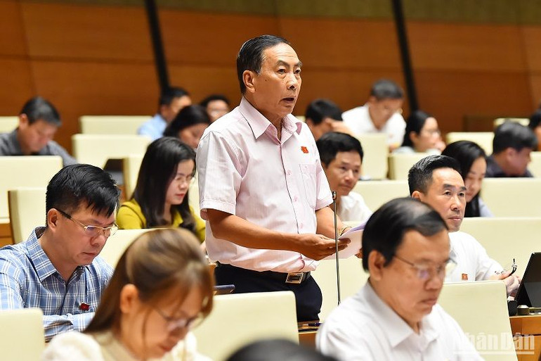 Đại biểu Phạm Văn Hòa tham gia ý kiến thảo luận. (Ảnh: THỦY NGUYÊN)