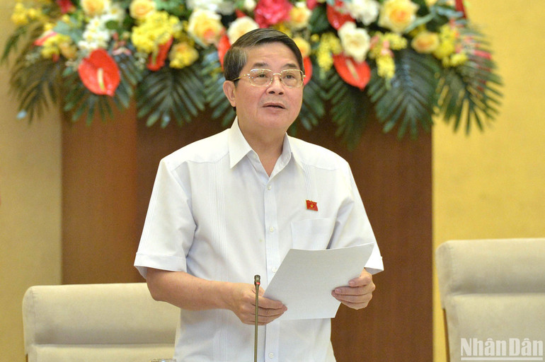 Phó Chủ tịch Quốc hội Nguyễn Đức Hải điều hành nội dung phiên họp. (Ảnh: DUY LINH)