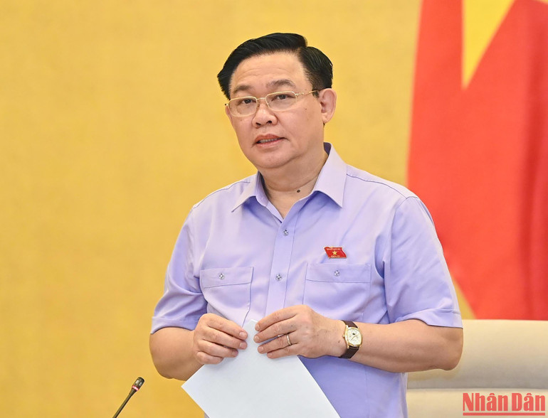 Chủ tịch Quốc hội Vương Đình Huệ phát biểu khai mạc Phiên họp chuyên đề pháp luật tháng 9 của Ủy ban Thường vụ Quốc hội.