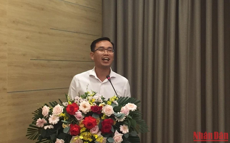 Ông Lê Thanh Minh, Chủ tịch Hội đồng quản trị Công ty cổ phần trực tuyến GOSU phát biểu tại lễ phát động cuộc thi.