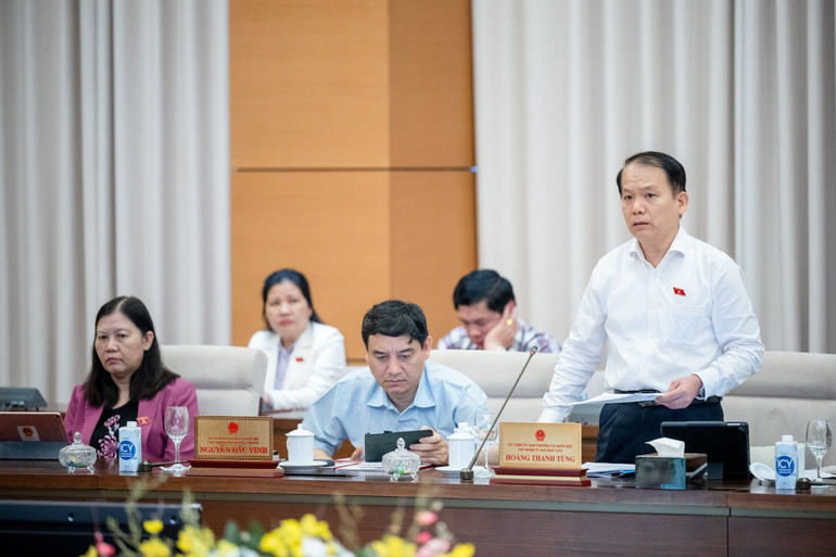 Chủ nhiệm Ủy ban Pháp luật Hoàng Thanh Tùng phát biểu ý kiến. (Ảnh: DUY LINH)