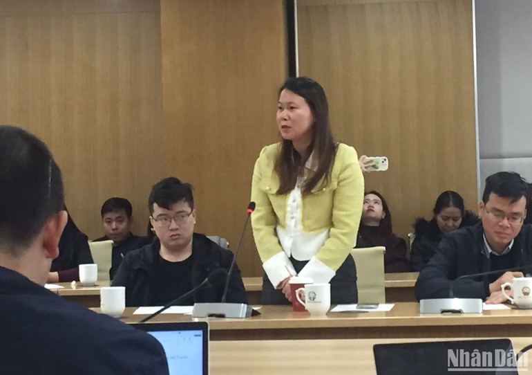 Đại diện một doanh nghiệp game thuộc VTC Mobile phát biểu tại Hội nghị.