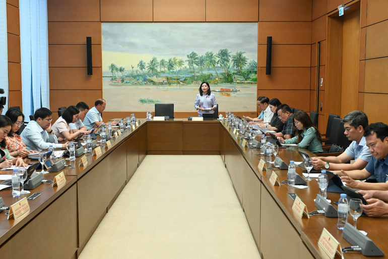 Quang cảnh phiên thảo luận ở tổ 13. (Ảnh: BÙI GIANG)