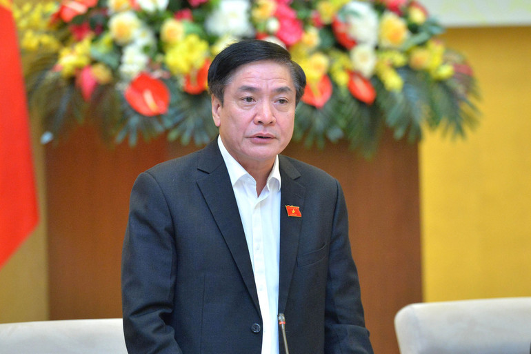 Tổng Thư ký Quốc hội, Chủ nhiệm Văn phòng Quốc hội Bùi Văn Cường, Phó Trưởng Ban Chỉ đạo phát biểu ý kiến. (Ảnh: daibieunhandan.vn)