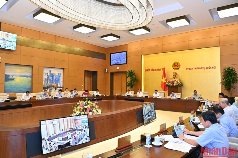 Quang cảnh phiên thảo luận về dự án Luật Phòng, chống bạo lực gia đình (sửa đổi). (Ảnh: DUY LINH)