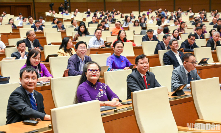 Các đại biểu Quốc hội dự phiên họp sáng 30/11. (Ảnh: DUY LINH)