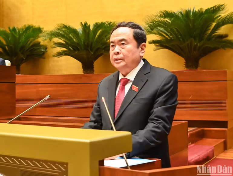 Chủ tịch Quốc hội Trần Thanh Mẫn phát biểu bế mạc Kỳ họp. (Ảnh: DUY LINH) Chủ tịch Quốc hội Trần Thanh Mẫn phát biểu bế mạc Kỳ họp. (Ảnh: DUY LINH)
