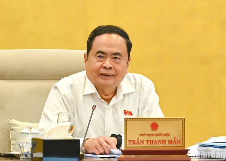 Chủ tịch Quốc hội Trần Thanh Mẫn phát biểu. (Ảnh: DUY LINH)