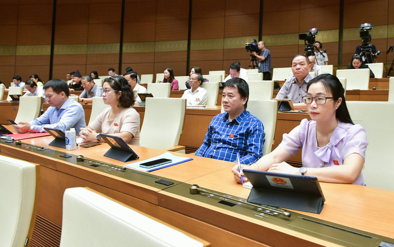 Các đại biểu dự phiên họp. (Ảnh: THỦY NGUYÊN)