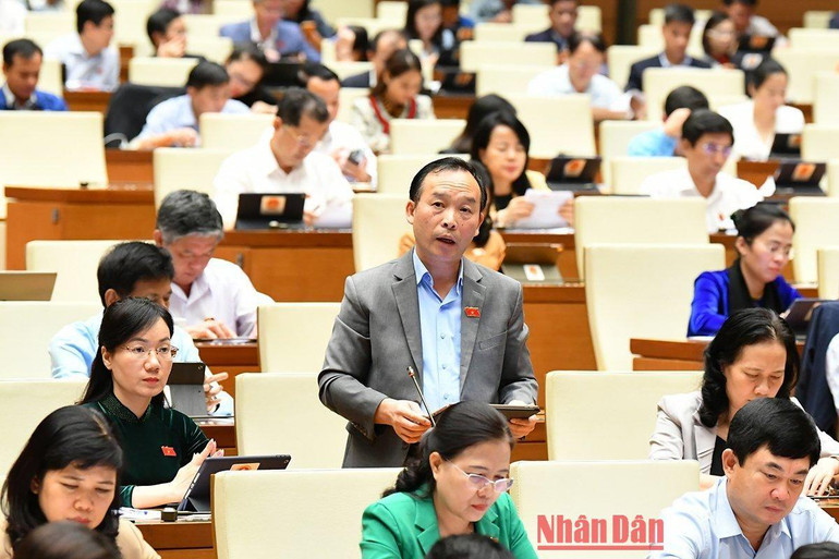 Đại biểu Trần Văn Tuấn (Bắc Giang) tham gia ý kiến thảo luận. (Ảnh: THỦY NGUYÊN)