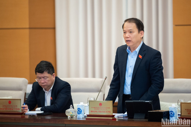 Chủ nhiệm Ủy ban Pháp luật Hoàng Thanh Tùng tham gia ý kiến thảo luận. (Ảnh: DUY LINH)