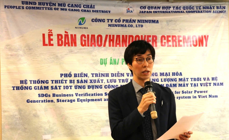 Ông Fukuhara Teppei, Tham tán kinh tế Đại sứ quán Nhật Bản tại Việt Nam phát biểu tại sự kiện.