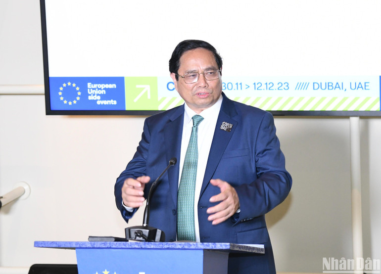 Thủ tướng Phạm Minh Chính phát biểu ý kiến tại buổi lễ. Thủ tướng Phạm Minh Chính phát biểu ý kiến tại buổi lễ.