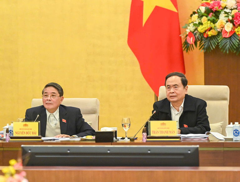 Chủ tịch Quốc hội Trần Thanh Mẫn phát biểu ý kiến. (Ảnh: DUY LINH)