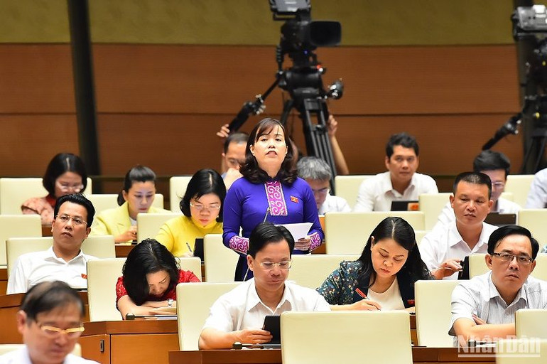 Đại biểu Lý Thị Lan (đoàn Hà Giang) nhấn mạnh sự lãng phí xuất phát từ việc chậm ban hành các văn bản quy phạm pháp luật. (Ảnh: THỦY NGUYÊN) Đại biểu Lý Thị Lan (đoàn Hà Giang) nhấn mạnh sự lãng phí xuất phát từ việc chậm ban hành các văn bản quy phạm pháp luật. (Ảnh: THỦY NGUYÊN)