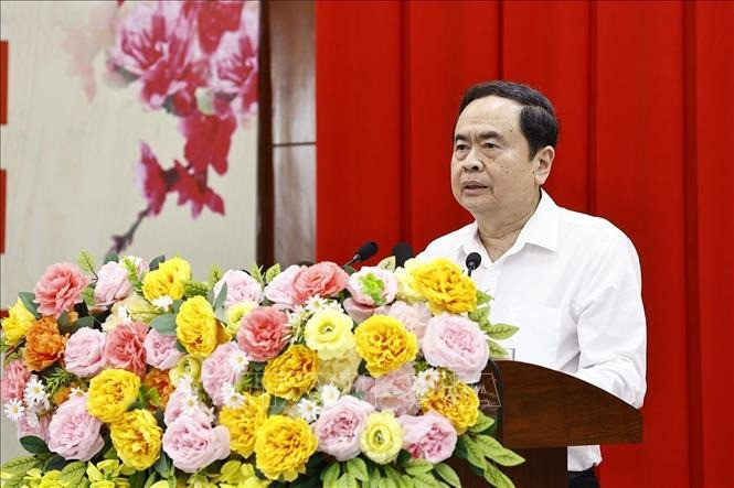 Chủ tịch Quốc hội Trần Thanh Mẫn phát biểu. (Ảnh: TTXVN)