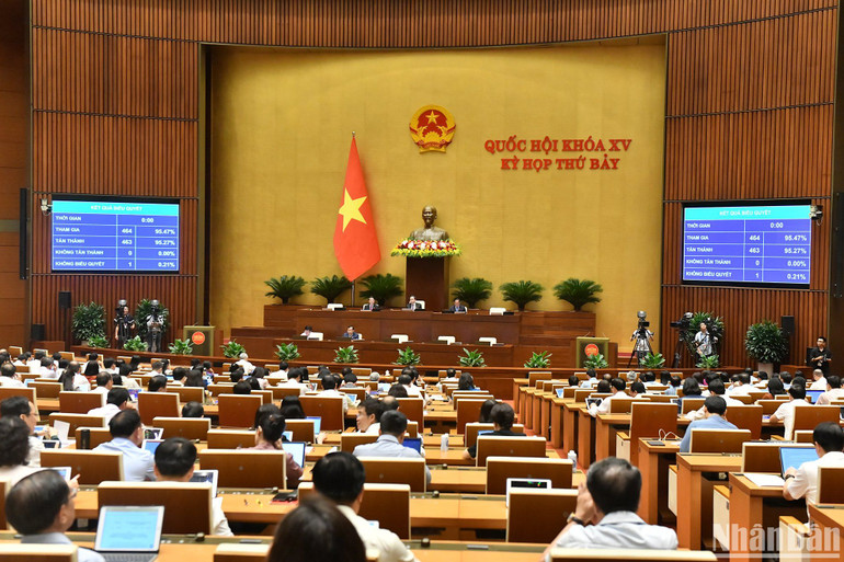 Luật sửa đổi, bổ sung một số điều của Luật Cảnh vệ được Quốc hội thông qua với tỷ lệ tán thành cao. (Ảnh: ĐĂNG KHOA) Luật sửa đổi, bổ sung một số điều của Luật Cảnh vệ được Quốc hội thông qua với tỷ lệ tán thành cao. (Ảnh: ĐĂNG KHOA)