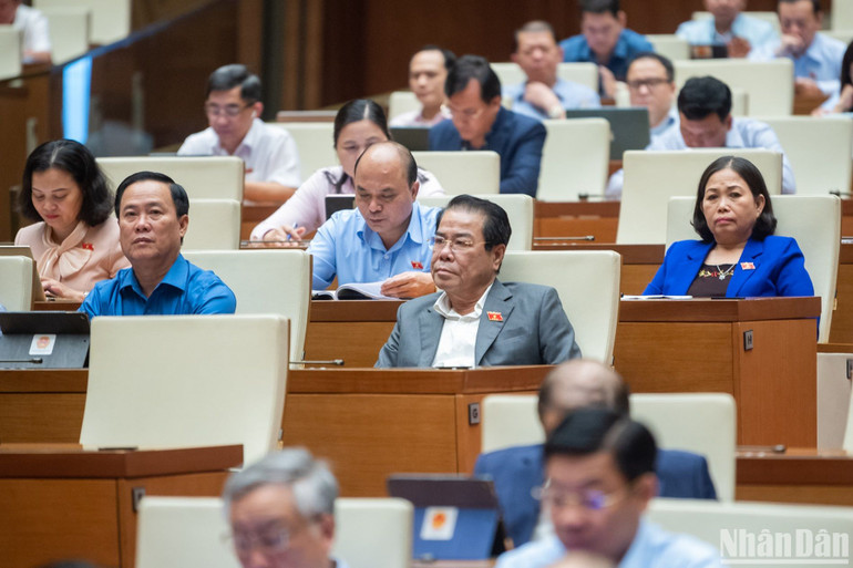 Các đại biểu dự phiên họp chiều 8/11. (Ảnh: ĐĂNG KHOA)