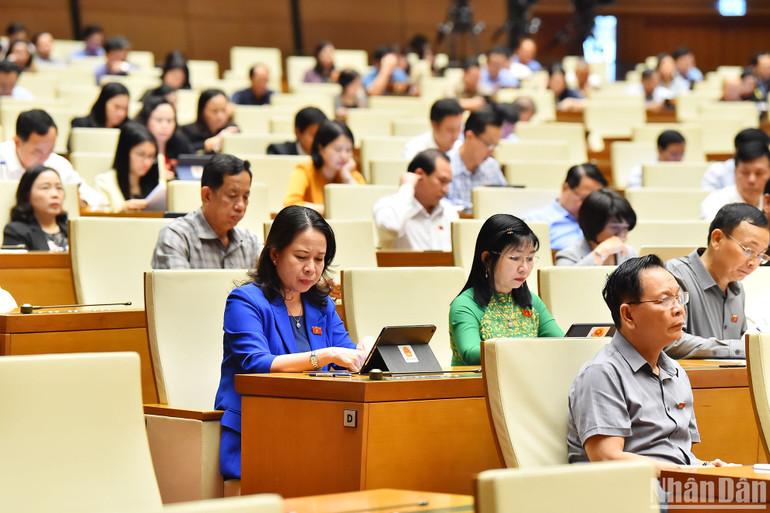 Các đại biểu dự phiên họp. (Ảnh: THỦY NGUYÊN)