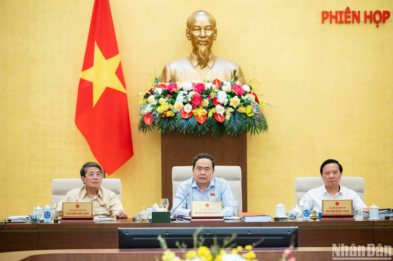 Chủ tịch Quốc hội Trần Thanh Mẫn phát biểu ý kiến. (Ảnh: DUY LINH)